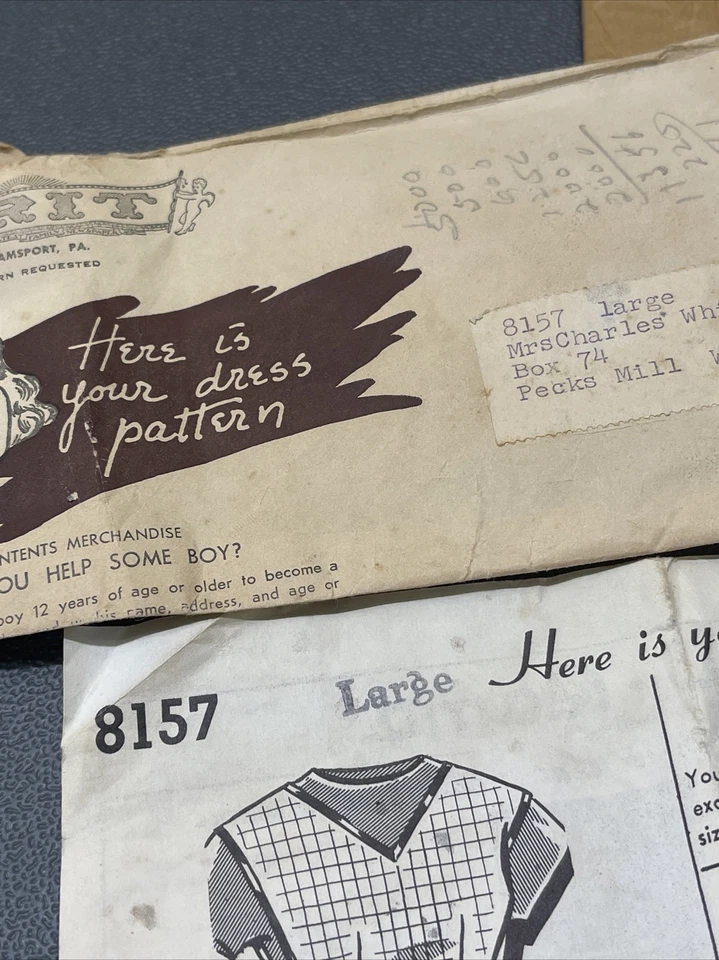 Mail Order Sewing Pattern 8157 Womens Full Apron Smock Size Large 18 20 Punched - Image 4 of 4