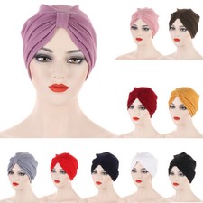 Muslim Women Plain Hijab Turban Hair Loss Bonnet Wrap Caps Headscarf Hat Wrap