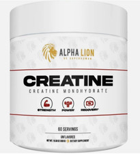 ALPHA LION Créatine Monohydrate en poudre 5000 mg par portion 60 portions sans arôme