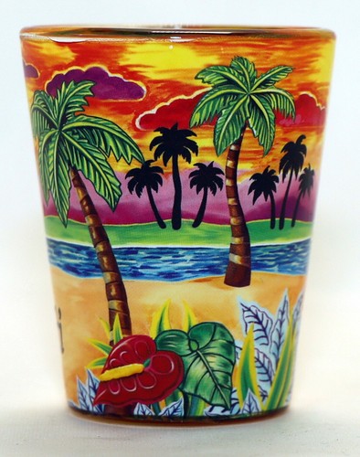 Haiti Yellow Palms In-and-Out Shot Glass - 第 2/5 張圖片