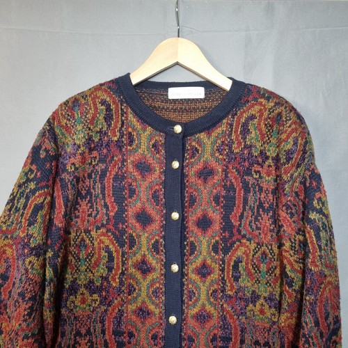 Cardigan donna vintage St Michael Marks & Spencer 10 bottoni multicolore davanti - Foto 2 di 9