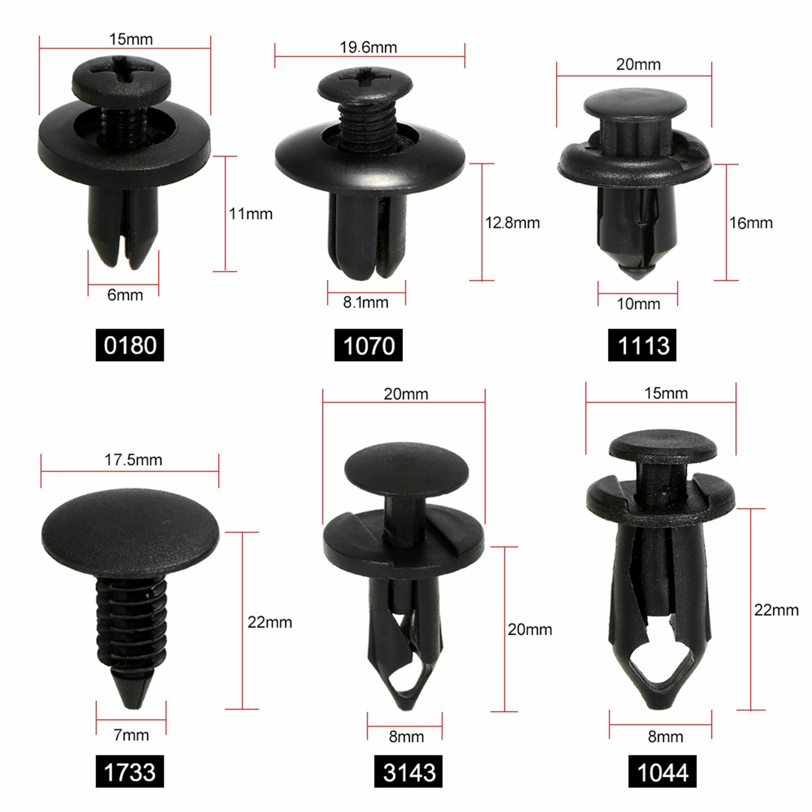 Car Trim Body Clips Kit Rivets Retainer Auto Panel Bumper Plastic