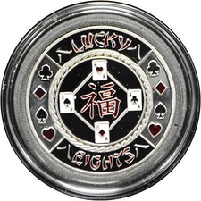 Casino Poker Card Guard Cover Protector LUCKY EIGHTS silver color