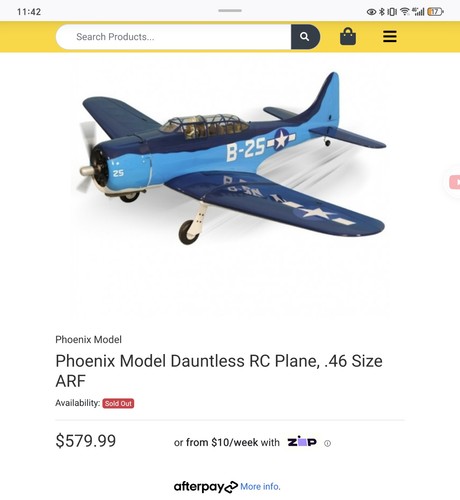 Phoenix Model SBD Dauntless GP/EP Covered With Oracover 1:8