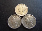1944 P Mercury Dime Coin - 3 Coins  #11