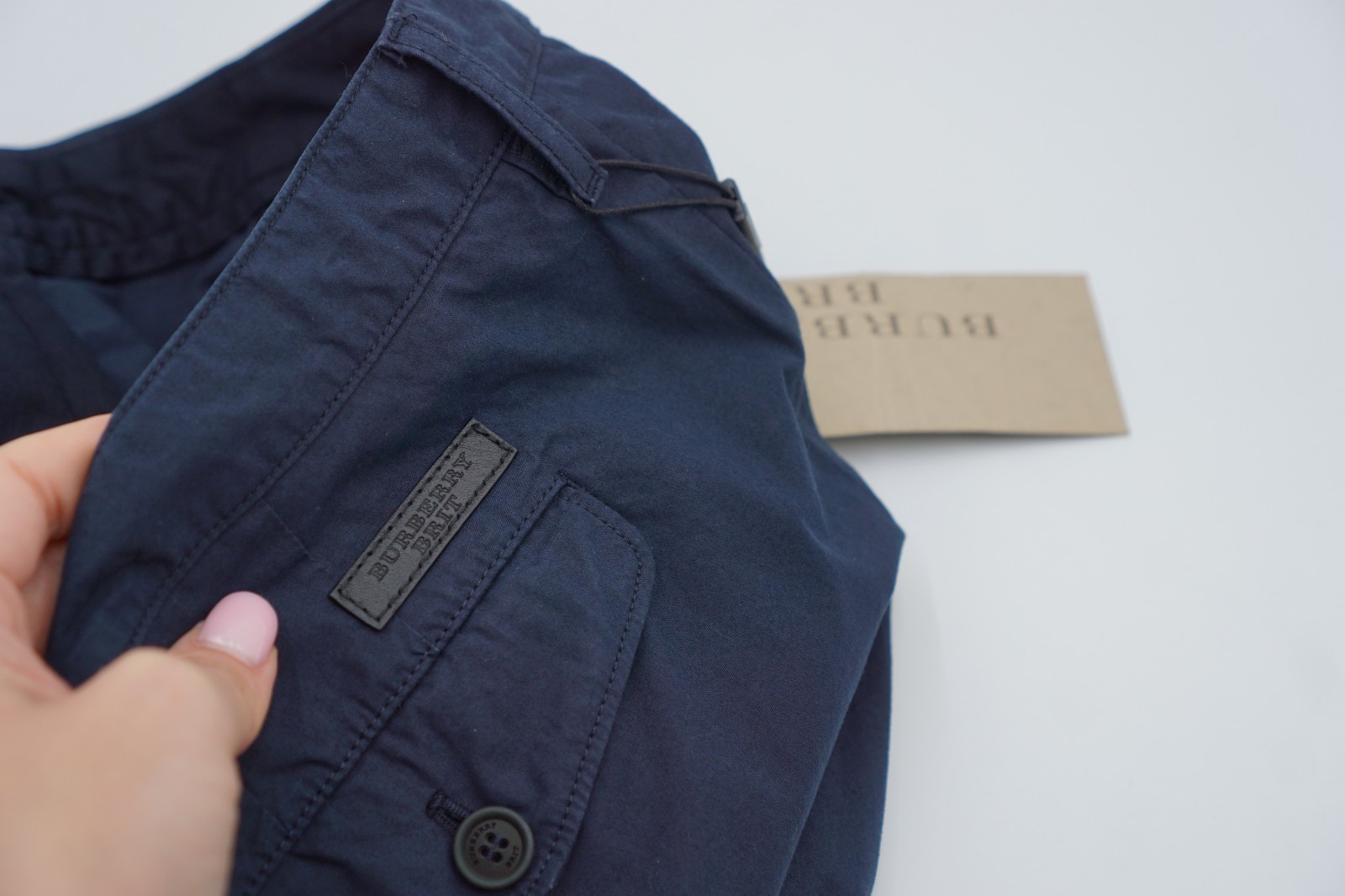 Men Burberry Brit Chino Pants Trousers Navy Blue Cotton  W34 L32 image 5