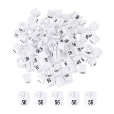 Clothes Hanger Marker Colored Hanger Sizer Number 56, White 100 Pcs