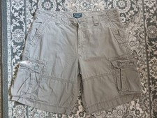 Polo Ralph Lauren Mens Y2K Cargo Shorts 38 Tan Baggy Preppy Skater Dad Barbeque