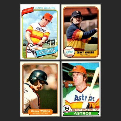 Denny Walling Houston Astros Baseball Card Lot of 4 Topps Vintage Cards