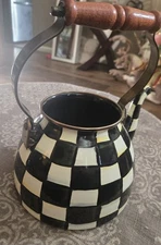 Mackenzie Childs Teapot Courtly Check Large 3 Quart Tea Kettle