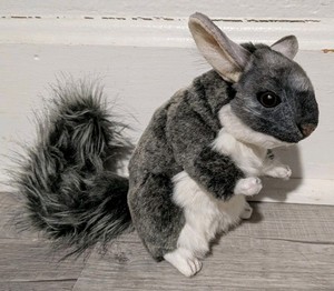 Hansa Chauncey Chinchilla Plush Stuffed Toy 8"