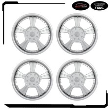 4x 13 Inch Wheel Hub Caps Silver Snap On For R13 Tire Rim Wheel Covers Kit