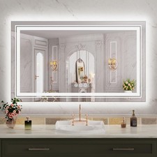 40" LED Bathroom Mirror with RGB Backlight and 3 Front Stepless Dimmable Lights