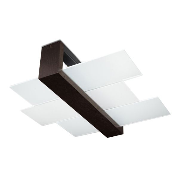 Plafonnier bois wengé E27 Feniks luminaire de plafond moderne 2 lampes