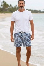 Tommy Bahama - Multi Colored Lined Swim Trunks W/Drawstring, Pockets, XXL