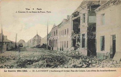 St-Laurent-Blangy ARRAS 62 Pas-de-Calais Les effets du bombardment Ruines Grand