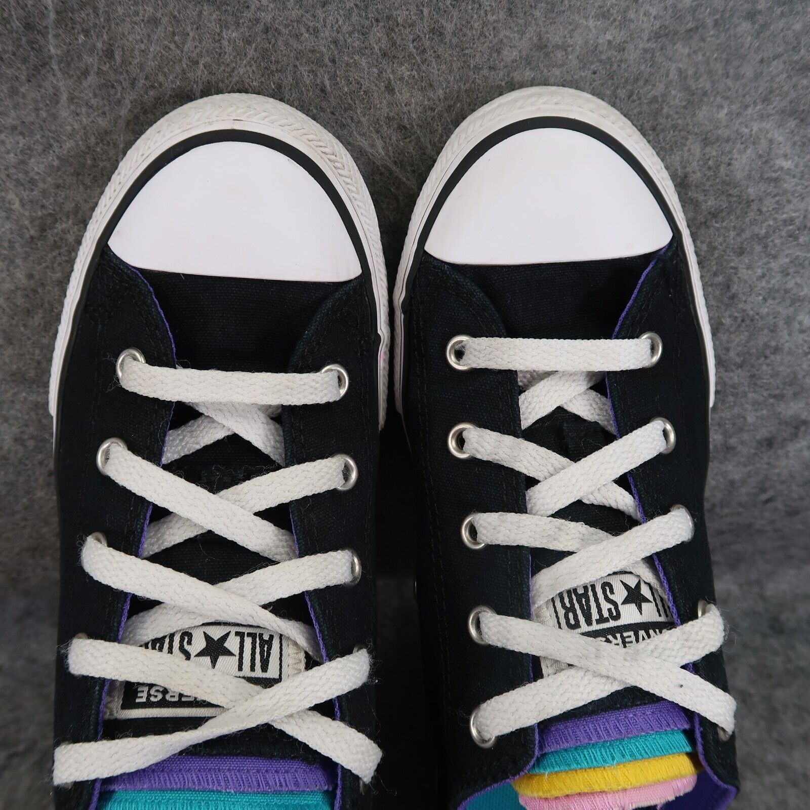 Converse Shoes Girls 3 Sneakers Chuck Taylor All Star Multi Tongue Casual Active thumbnail 6