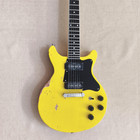 Old Aged  Electric Guitar Mahogany Body Rosewood Fretboard Dot Inlay In Yellow — photo 2