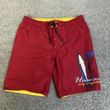 Mossimo Supply Co. Shorts Mens S Red Swim Shorts Lined Pockets Drawstring