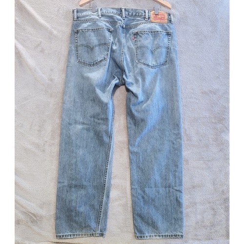 Levi's Mens 505 Medium Wash Straight Leg Jeans Size 38x30 Casual Minimalist - 第 4/15 張圖片
