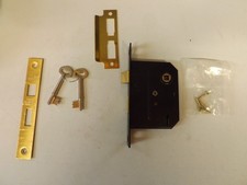 UNION 2 LEVER MORTICE LOCK SASHLOCK,BRASS FINISH 3"