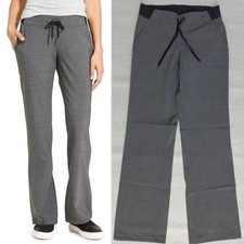 ATHLETA Women's sz 2 Washable Wool blend Midtown Trouser Pant Charcoal Heather