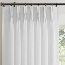 Off-White Pinch Pleated Curtains 96 Inches Long for Living Room 2 Panels Sets...