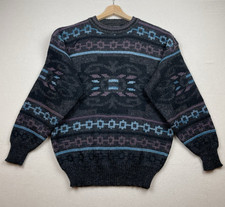 Vintage Expressions Intl Geometric Knit Sweater Men's L Streetwear 90s Preppy