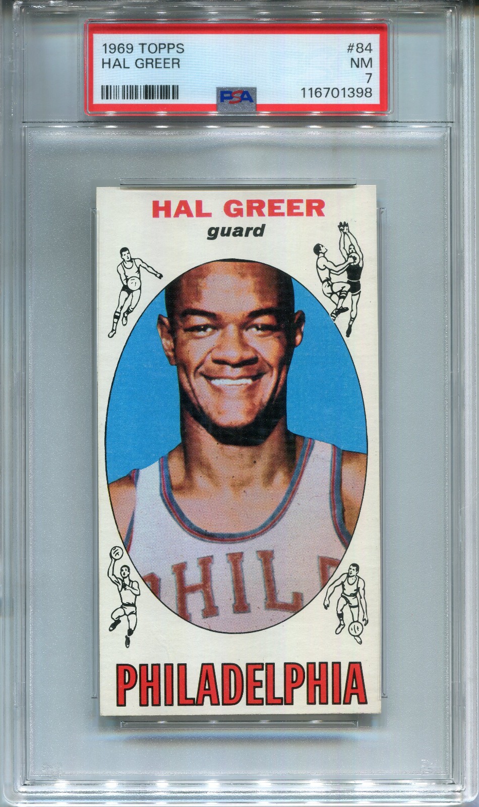 1969 Topps #84 Hal Greer PSA 7 NM Philadelphia 76ers