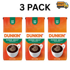 Dunkin Decaf Original Blend Ground Coffee Medium Roast 12 oz Pack of 3