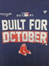 Boston Red Sox 2021 Postseason Large Mens Blue Graphic Logo Tshirt MLB