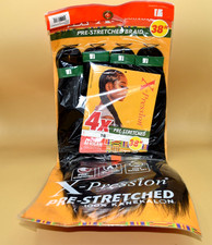 1 Pack 4X X-Pression Pre-stretched Braid African Collection Color 1B Length 38"