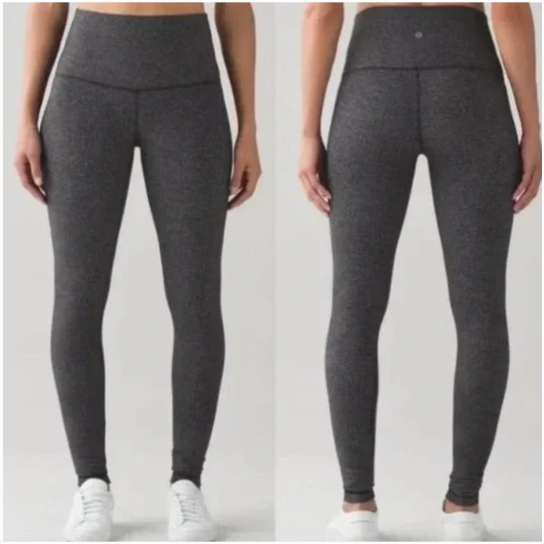Lululemon Wunder Under Hi-Rise Leggings in Heathered Black Size 6