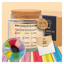 126 Bible Verse Jar, Bible Verses in a Jar Handmade, Christian Gifts for Wome...