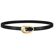 Women Faux Leather Belt for Jeans Pants Fashion Ladies Thin Waist Belt with G...