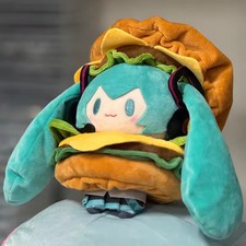 Hatsune Miku Hamburger Suit 15CM Q Version Plush Doll Anime Keychain Gift