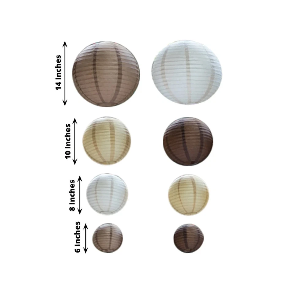8 piezas SURTIDOS Tamaños Colgantes Linternas de Papel Boda Fiesta Eventos Decoraciones Foto 4 de 4