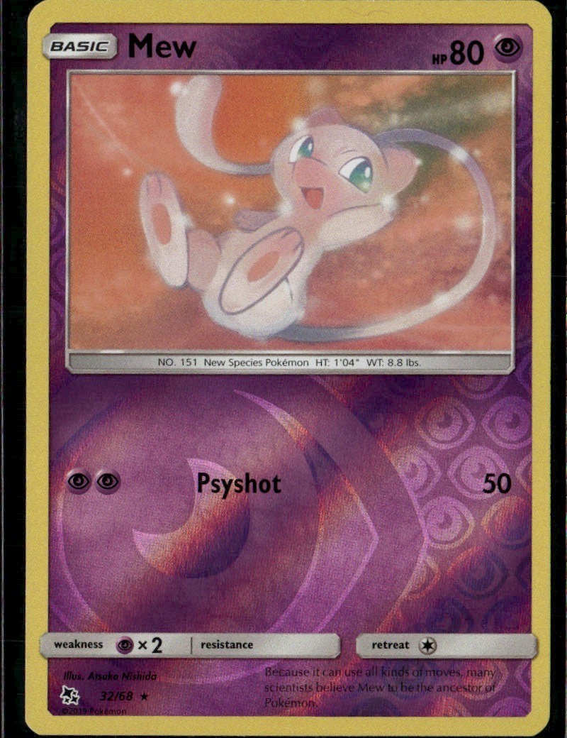 Mew Rare Hidden Fates 32/68 Psychic Reverse Holo Pokemon Card