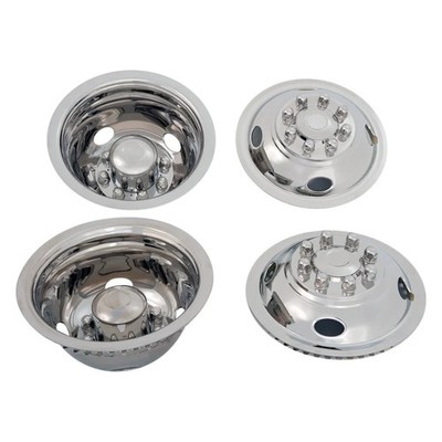 For Chevy K3500 88-00 16'' Quick Liner 4 Hand Hole Polished Wheel Simulator Set