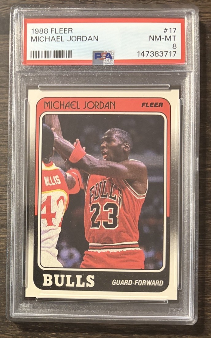 1988-89 Michael Jordan Fleer # 17 PSA 8 NM-MT Chicago Bulls 3rd Year