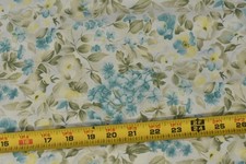 By 1/2 Yd, Vintage, Pastel Yellow Olive Turqu...