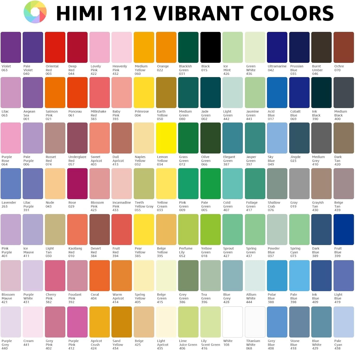 HIMI Gouache Paint Set, 112 Colors x 12g Twin Jelly Cup Design with Portable Cas