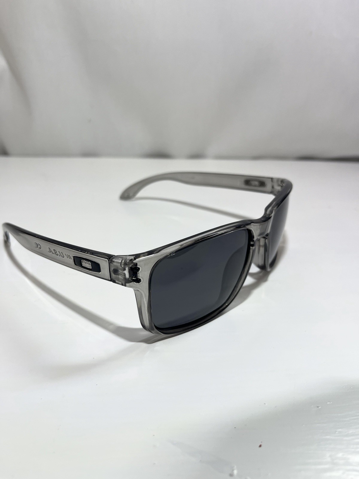 Oakley Men's Holbrook Sunglasses Black Lens Clear Frame
