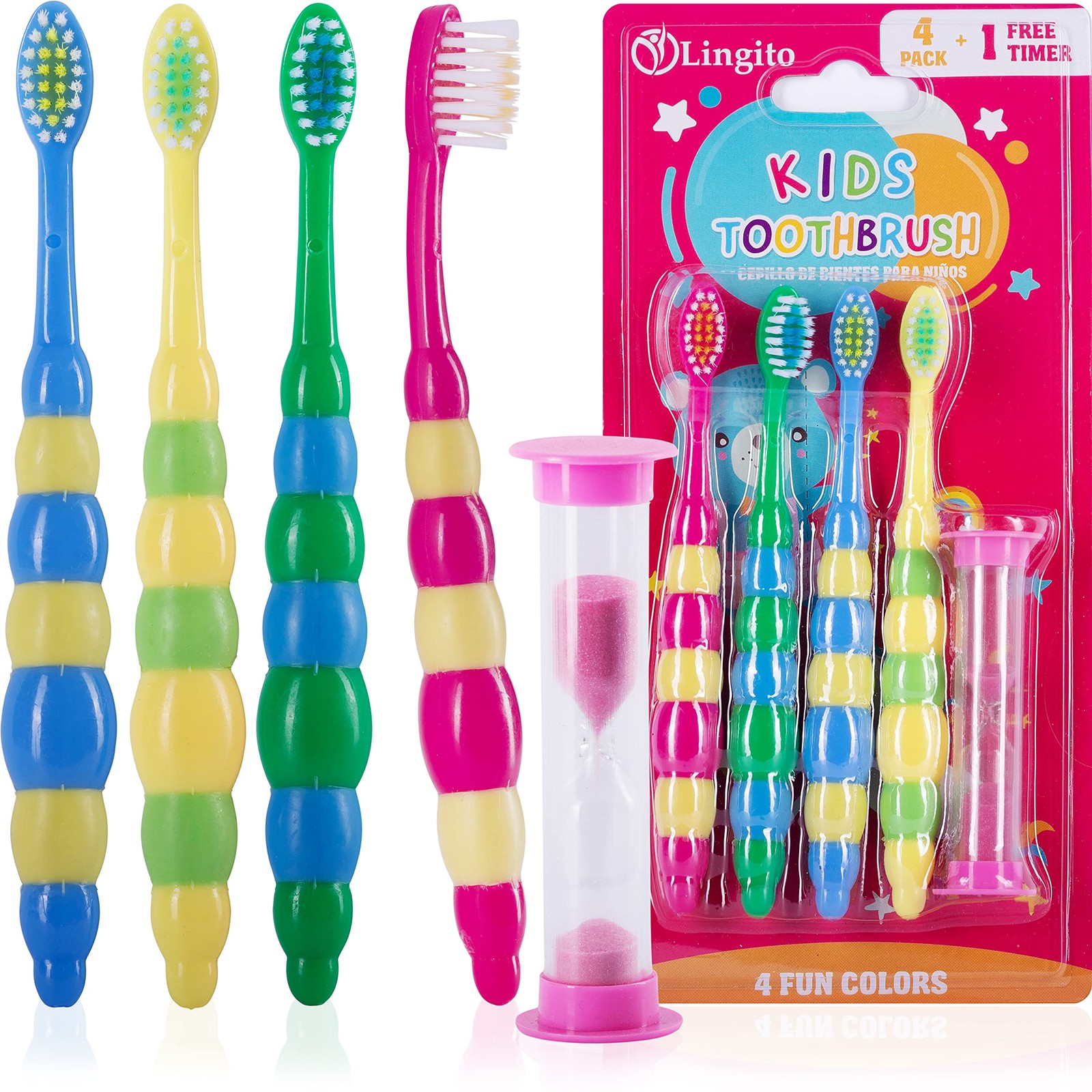 Kids Toddler Toothbrush Pack - Soft Toothbrush for Tiny Hands Boys & Girls 2-...