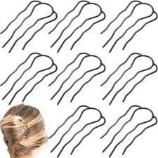 8 Pieces Side Combs, Metal Fork Clip Pins for Buns, 4 Prong Updo U-Shape Sticks