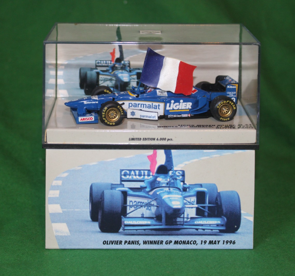 MINICHAMPS RARE F1 OLIVIER PANIS LIGIER HONDA WINNER GP MONACO 1996 1/43