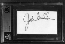 John Madden Signed Cut Beckett Slab