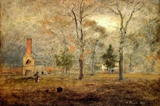 GRAY DAY GOOCHLAND VIRGINIA AMERICAN LANDSCAPE PAINTING BY GEORGE INNESS REPRO 