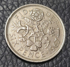 1967 Great Britain Six Pence Coin