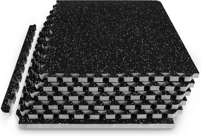 EVA Foam Interlocking Exercise Mat - 24 SQ FT, ¾-Inch Thick, Grey Tiles